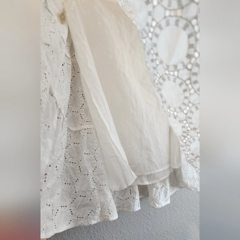 BARDOT by REVOLVE SOPHIA EYELET FABRIC OFF SHOULDERS MINO DRESS FULL LINED LARGE - Picture 11 of 14